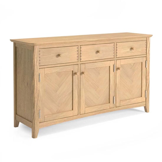 Photo of Carnial wooden large sideboard in blond solid oak