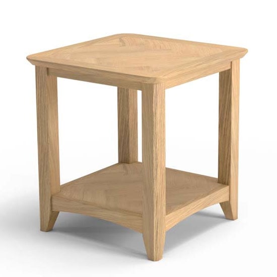 Photo of Carnial wooden square coffee table in blond solid oak