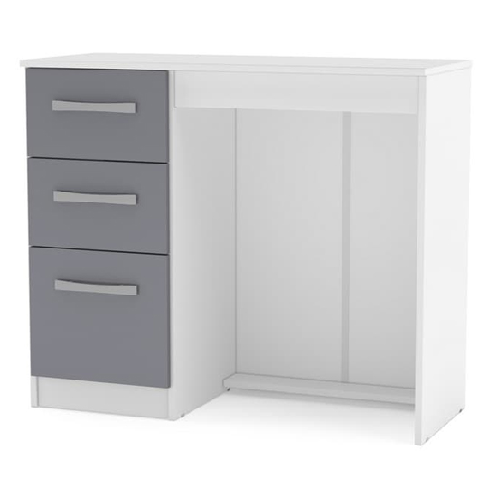 Carola High Gloss Dressing Table With 3 Drawers In White Grey_2