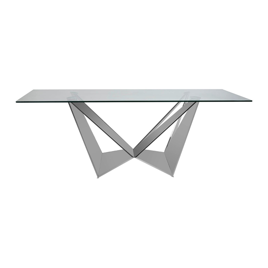 Read more about Carolex rectangular clear glass dining table with chrome base