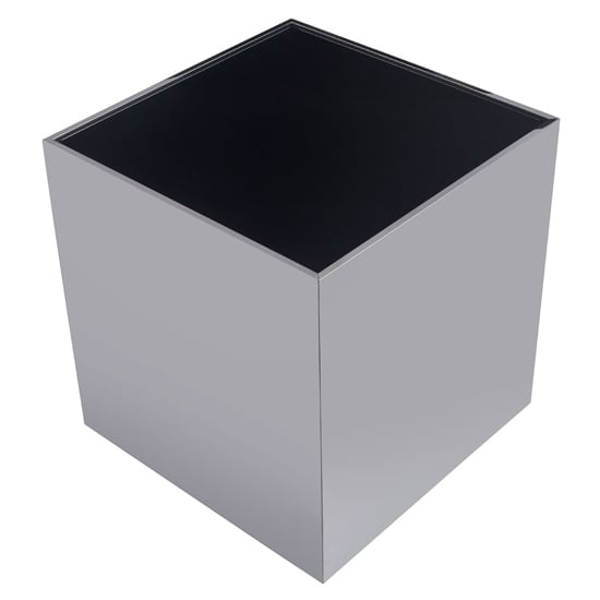 Carolex Square Black Glass Side Table With Chrome Base_2