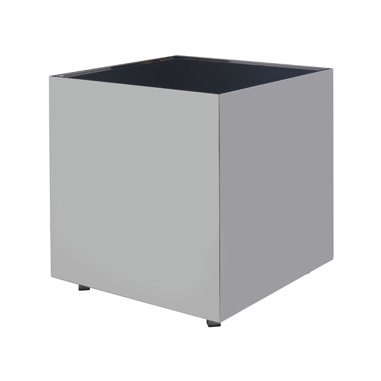 Photo of Carolex square black glass side table with chrome base