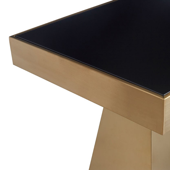 Carolex Square Black Glass Side Table With Gold Steel Base_4