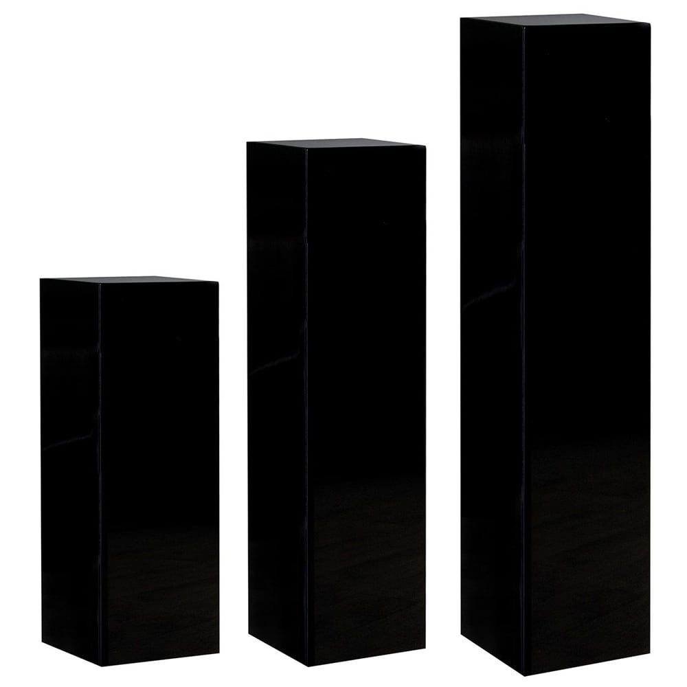 Carolina Fiberglass Set Of 3 Decorative Pillar In Black