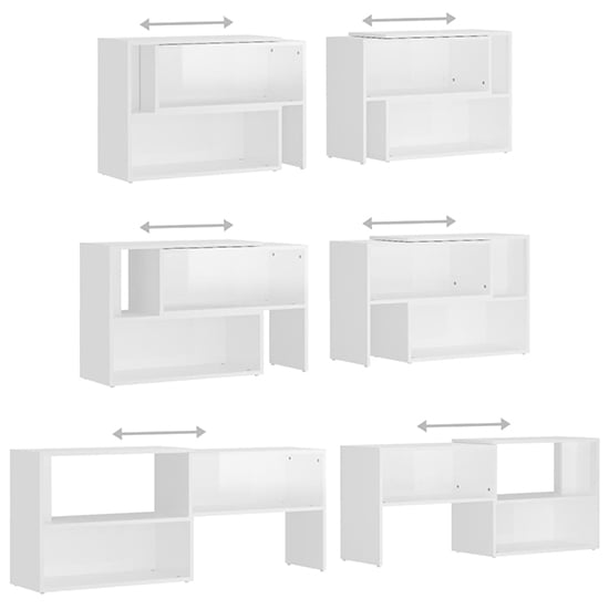 Carolus High Gloss TV Stand With Shelves In White_5