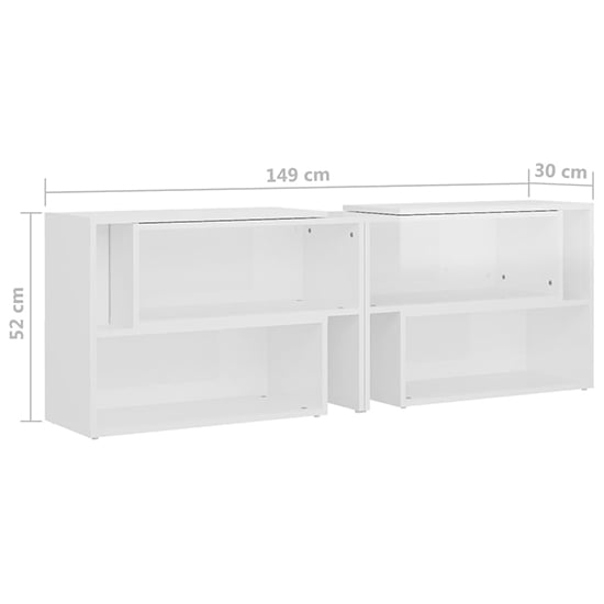 Carolus High Gloss TV Stand With Shelves In White_6