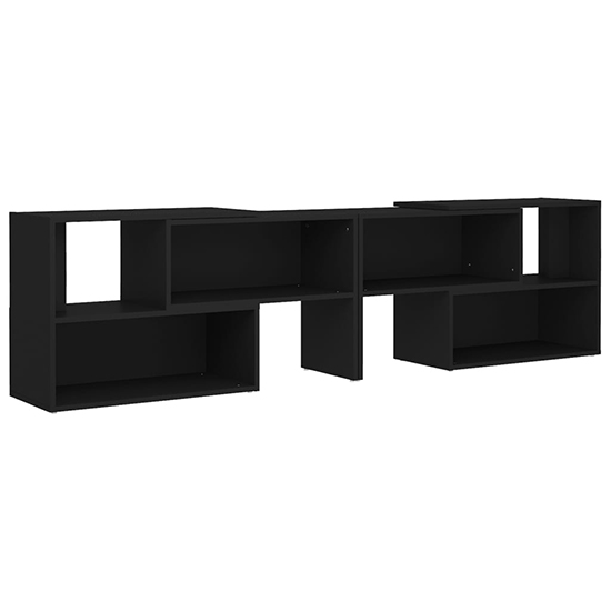 Carolus Wooden TV Stand With Shelves In Black_3
