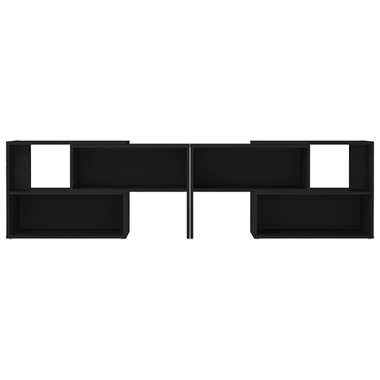 Carolus Wooden TV Stand With Shelves In Black_4