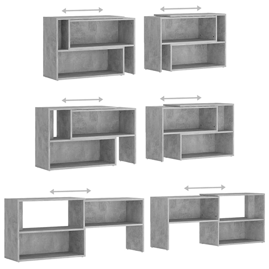 Carolus Wooden TV Stand With Shelves In Concrete Effect_5