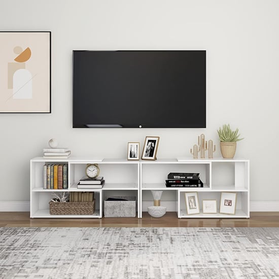Carolus Wooden TV Stand With Shelves In White_2