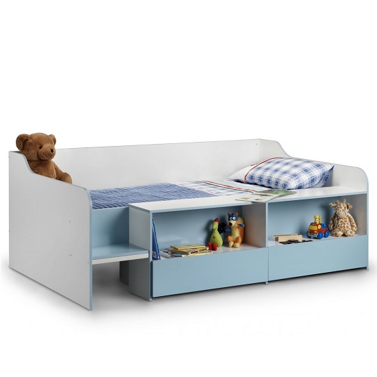 Sancha Low Sleeper Children Bed In White And Blue_2