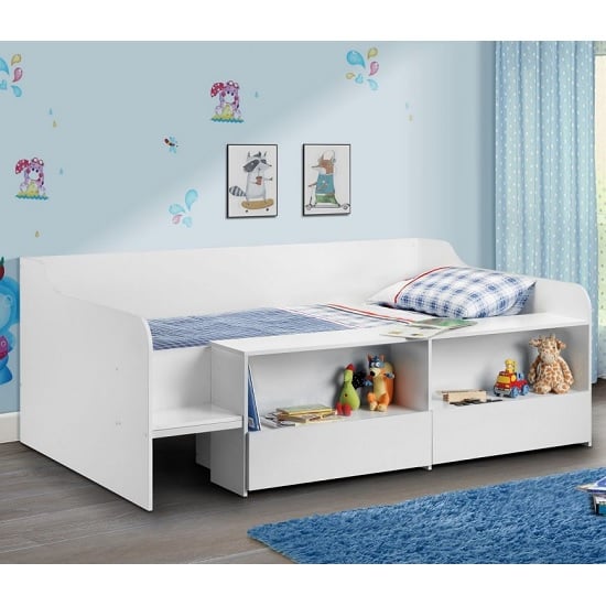 Sancha Low Sleeper Children Bed In White With 2 Drawers_1