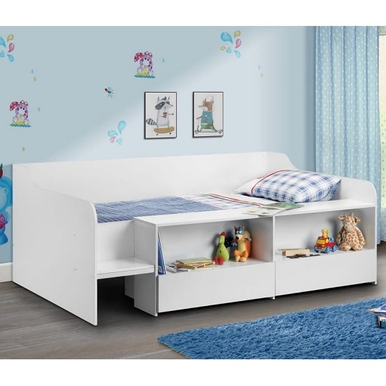 Read more about Sancha low sleeper children bed in white with 2 drawers