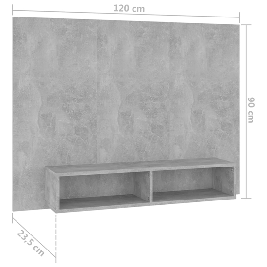 Caron Wooden Wall Entertainment Unit In Concrete Effect