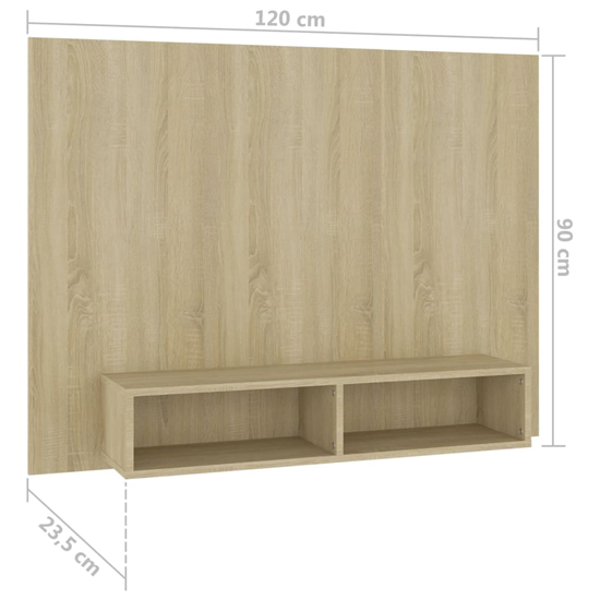 Caron Wooden Wall Entertainment Unit In Sonoma Oak