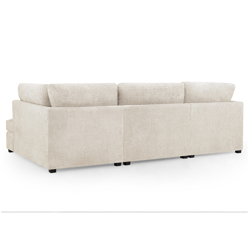 Caronia Boucle Fabric U Shaped Corner Sofa In Beige