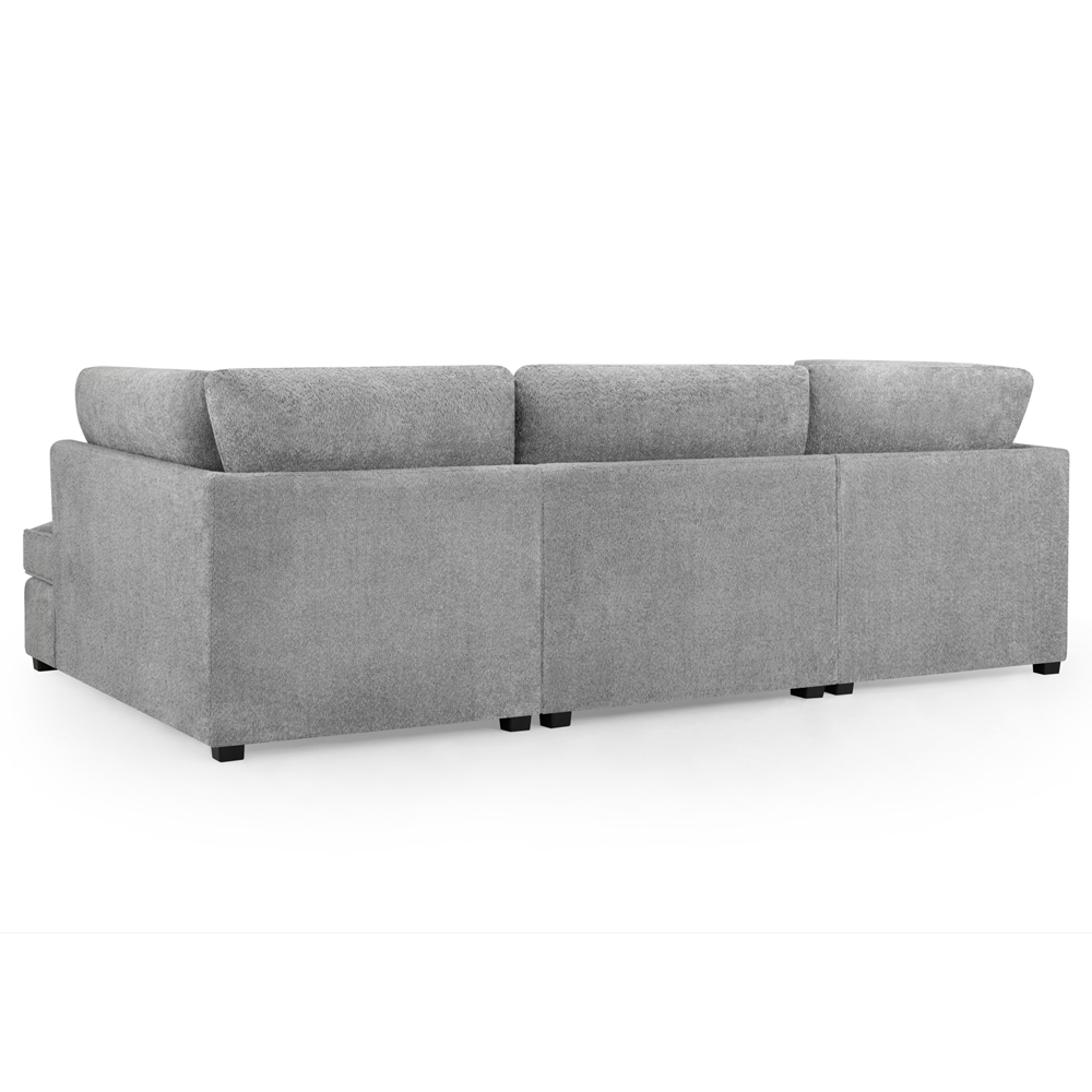 Caronia Boucle Fabric U Shaped Corner Sofa In Grey