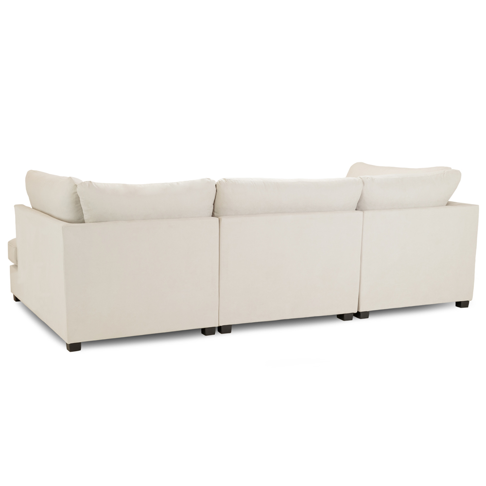Caronia Classic Fabric U Shaped Corner Sofa In Beige