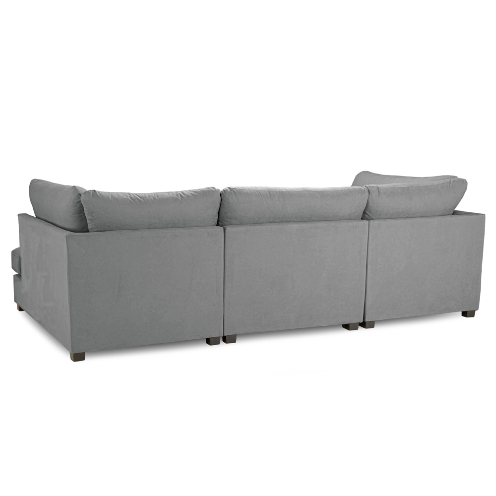 Caronia Classic Fabric U Shaped Corner Sofa In Grey