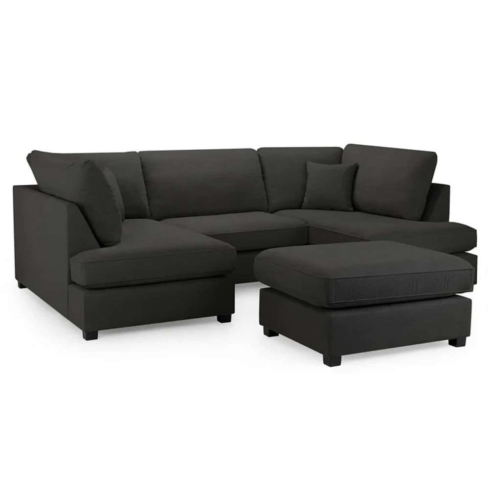 Read more about Caronia fabric u shaped corner sofa in black