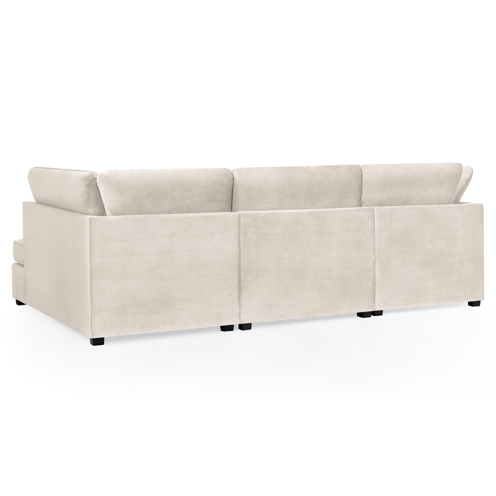 Caronia Plush Velvet U Shaped Corner Sofa In Beige