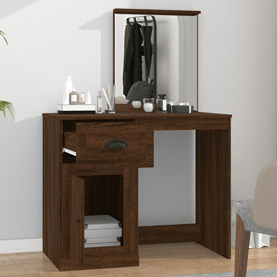 dressing table with mirror brown Claremont Panelled Dressing Table Mirror | Designed by Sophie Paterson main image 1