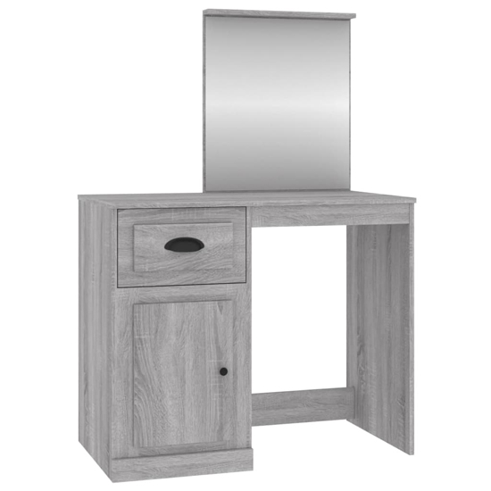 Carpi Wooden Dressing Table With Mirror In Grey Sonoma Oak