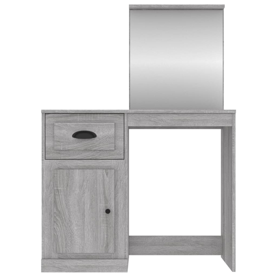 Carpi Wooden Dressing Table With Mirror In Grey Sonoma Oak