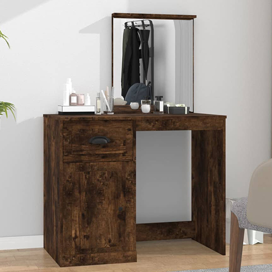 Read more about Carpi wooden dressing table with mirror in smoked oak