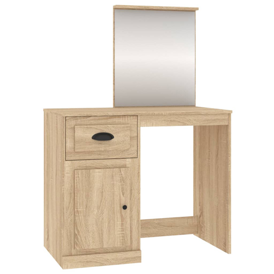 Carpi Wooden Dressing Table With Mirror In Sonoma Oak
