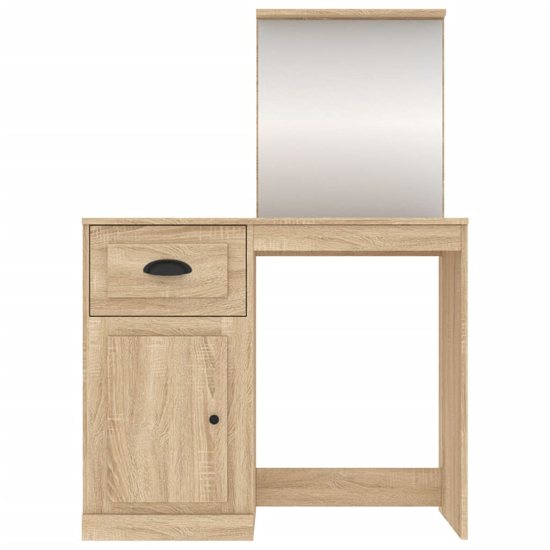 Carpi Wooden Dressing Table With Mirror In Sonoma Oak