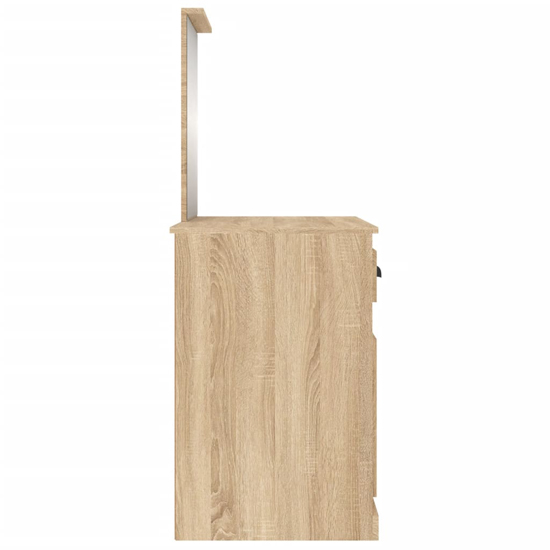 Carpi Wooden Dressing Table With Mirror In Sonoma Oak