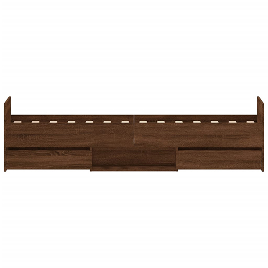 Carpi Wooden Single Bed With 4 Drawers in Brown Oak