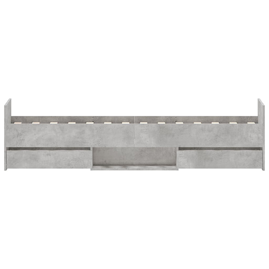 Carpi Wooden Single Bed With 4 Drawers in Concrete Effect