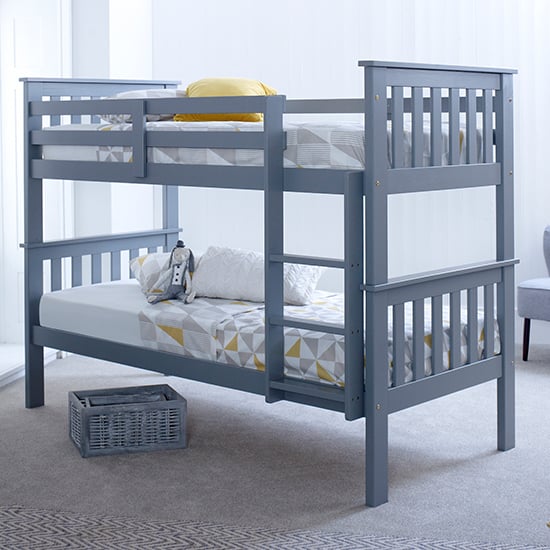 Carra Wooden Single Bunk Bed In Grey_1