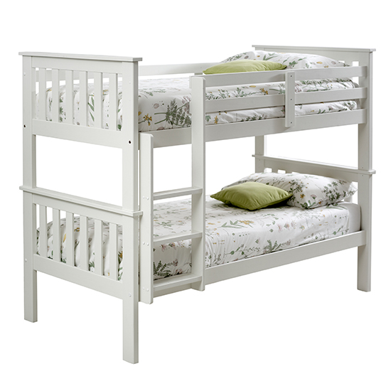 Carra Wooden Single Bunk Bed In White_4