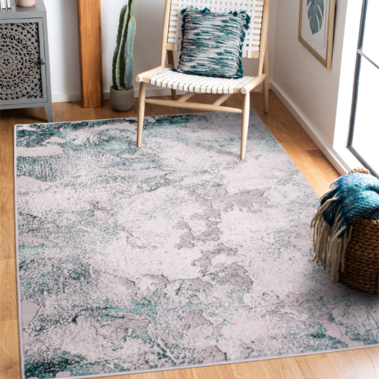 Product photograph of Carrara E2592 120x170mm Classic Rug In Green from Furniture in Fashion