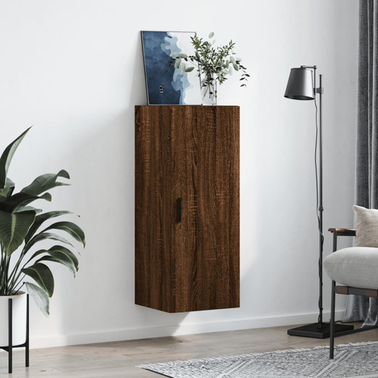 Product photograph of Carrara Wooden Wall Mounted Storage Cabinet In Brown Oak from Furniture in Fashion