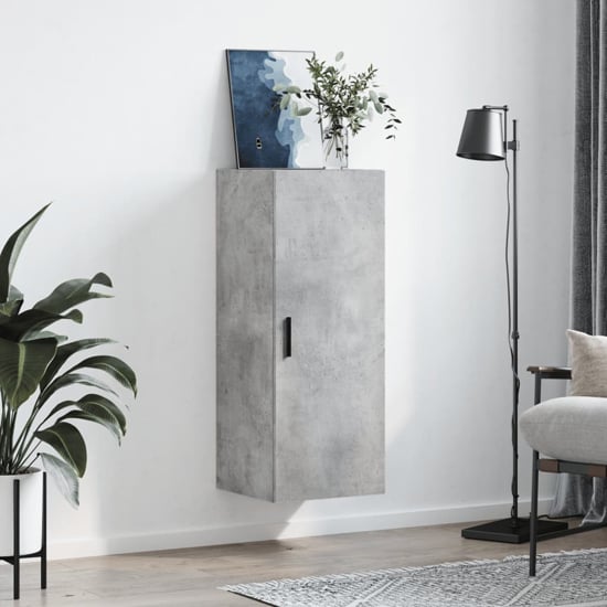 Product photograph of Carrara Wooden Wall Mounted Storage Cabinet In Concrete Effect from Furniture in Fashion