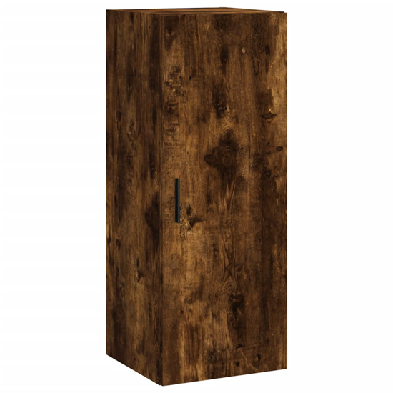 Carrara Wooden Wall Mounted Storage Cabinet In Smoked Oak