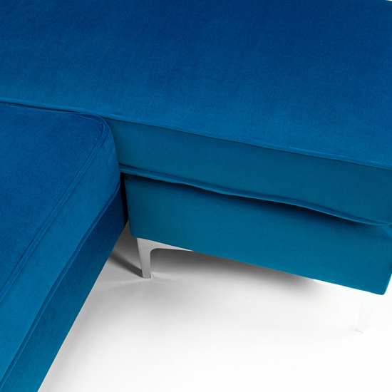 Carrasco Plush Velvet Corner Sofa In Blue_3