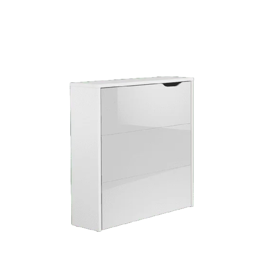 Carson 90cm Left Convertible High Gloss Laptop Desk In White