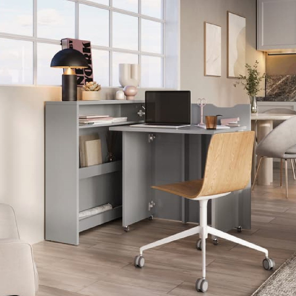 Carson 90cm Right Convertible High Gloss Laptop Desk In White