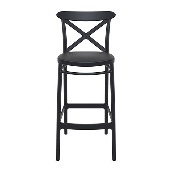 Carson Black Polypropylene And Glass Fiber Bar Chairs In Pair