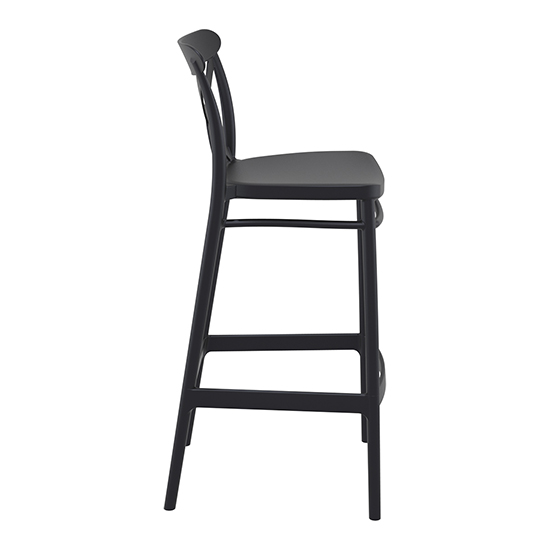 Carson Black Polypropylene And Glass Fiber Bar Chairs In Pair