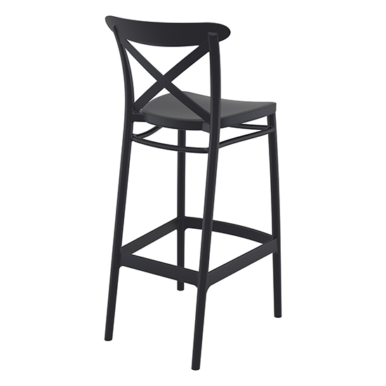 Carson Black Polypropylene And Glass Fiber Bar Chairs In Pair