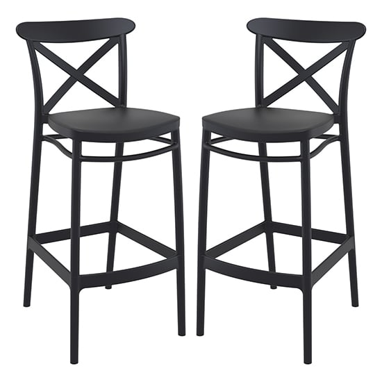 Read more about Carson black polypropylene and glass fiber bar chairs in pair