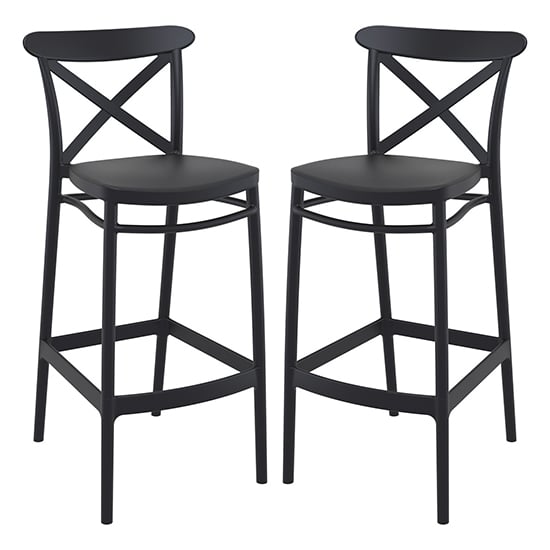 Read more about Carson black polypropylene and glass fiber bar chairs in pair