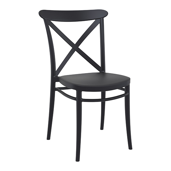 Carson Black Polypropylene And Glass Fiber Dining Chairs In Pair