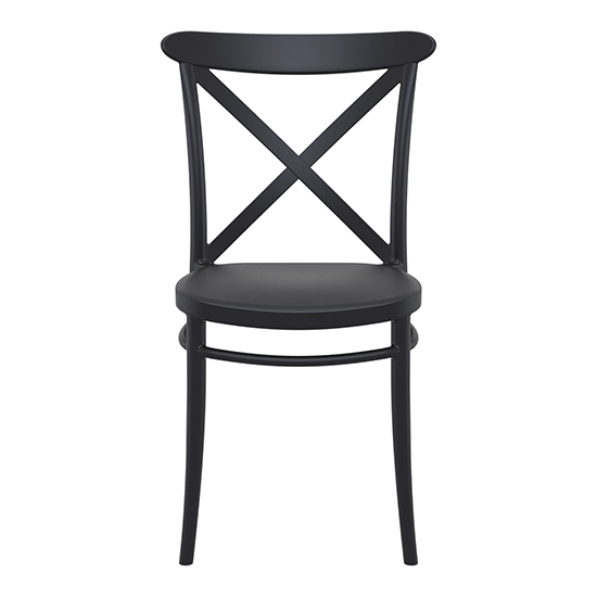 Carson Black Polypropylene And Glass Fiber Dining Chairs In Pair